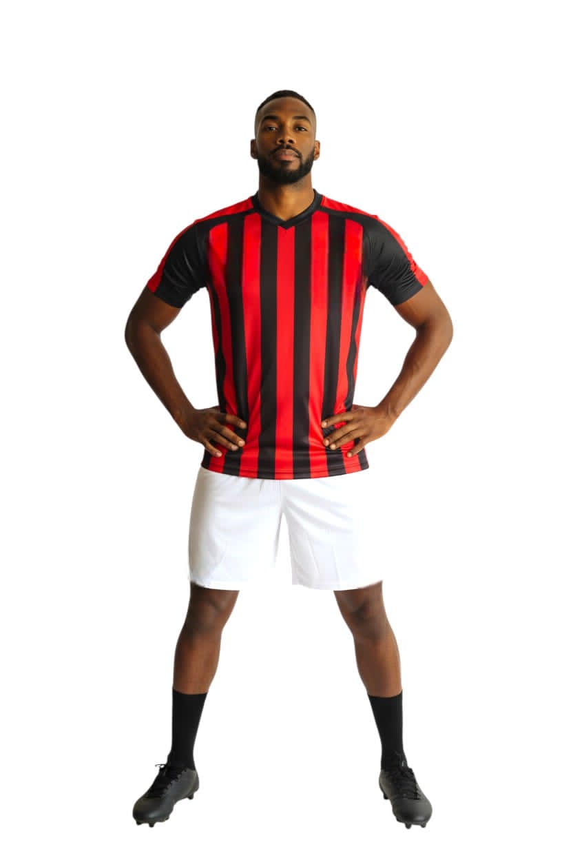 Nueva personalized T-shirt red and black New Design football team soccer suits